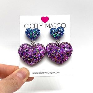 LASER HEART MINI STATEMENT EARRINGS